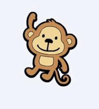 Set of 6 Monkeys Die Cuts 6" H Scrapbooking, Party Decorations