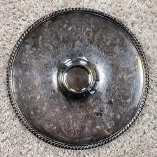 Vintage WM Rogers Silverplate Serving Platter Round Chips and Dip Tray 12 in