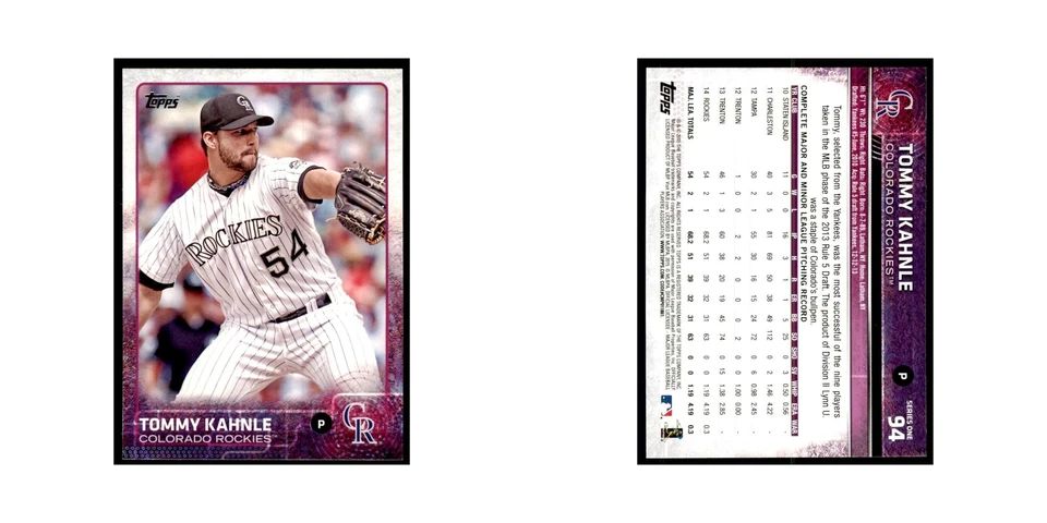 Tommy Kahnle 2015 Topps #94 Baseball Cards Baseball Card NM - Image 3 of 3