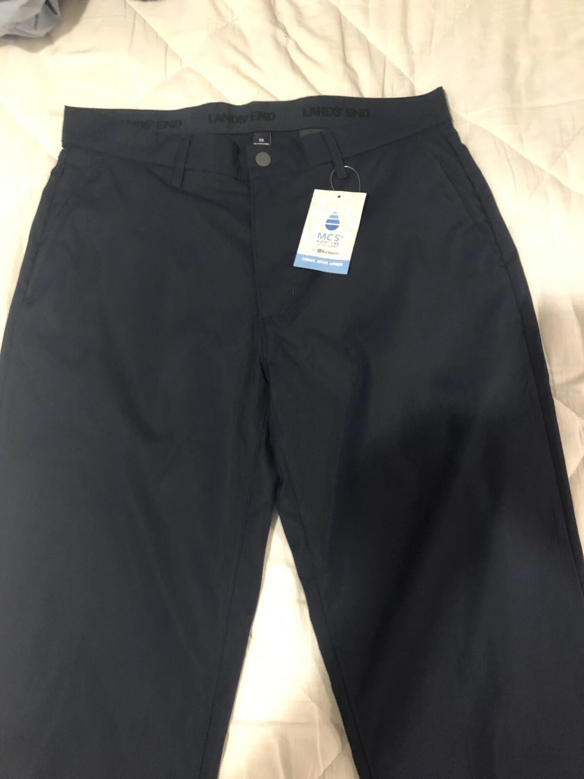 lands end navy Dress pants Xl 35 Never Worn