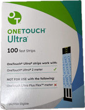 One Touch Ultra Blood Glucose Test Strips  pack of 100  Exp 02-2025