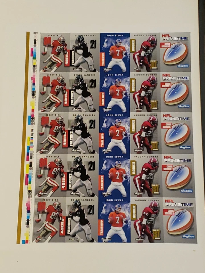 1992 Skybox Primetime PRESS sheet 1/3500 hobby store only product football COA - Image 2 of 4