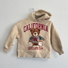 Zara Kids Size 6 Tan Color Pullover Hoodie California