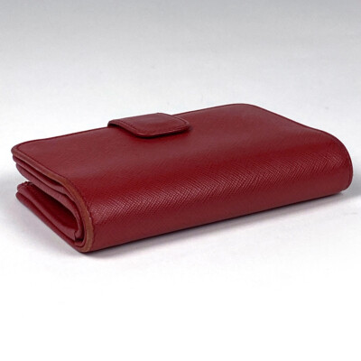 PRADA with logo Bifold Wallet L-shaped fastener Bi-Fold