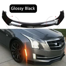 For Cadillac ATS CTS Gloss Black Front Bumper Lip Body Spoiler Splitter Body Kit