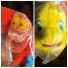 Disney Little Mermaid Sebastian and Flounder 5" Plush New in Bag Fast Shipping