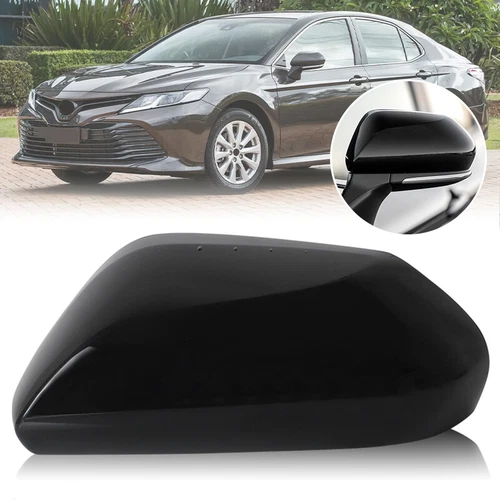 Gloss Black Left Side Driver Rearview Mirror Cover Cap For Toyota Camry 2018-24