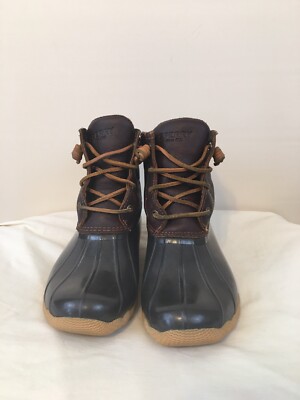 Sperry Top Sider Duck Boots Womens Size Leather Brown Saltwater