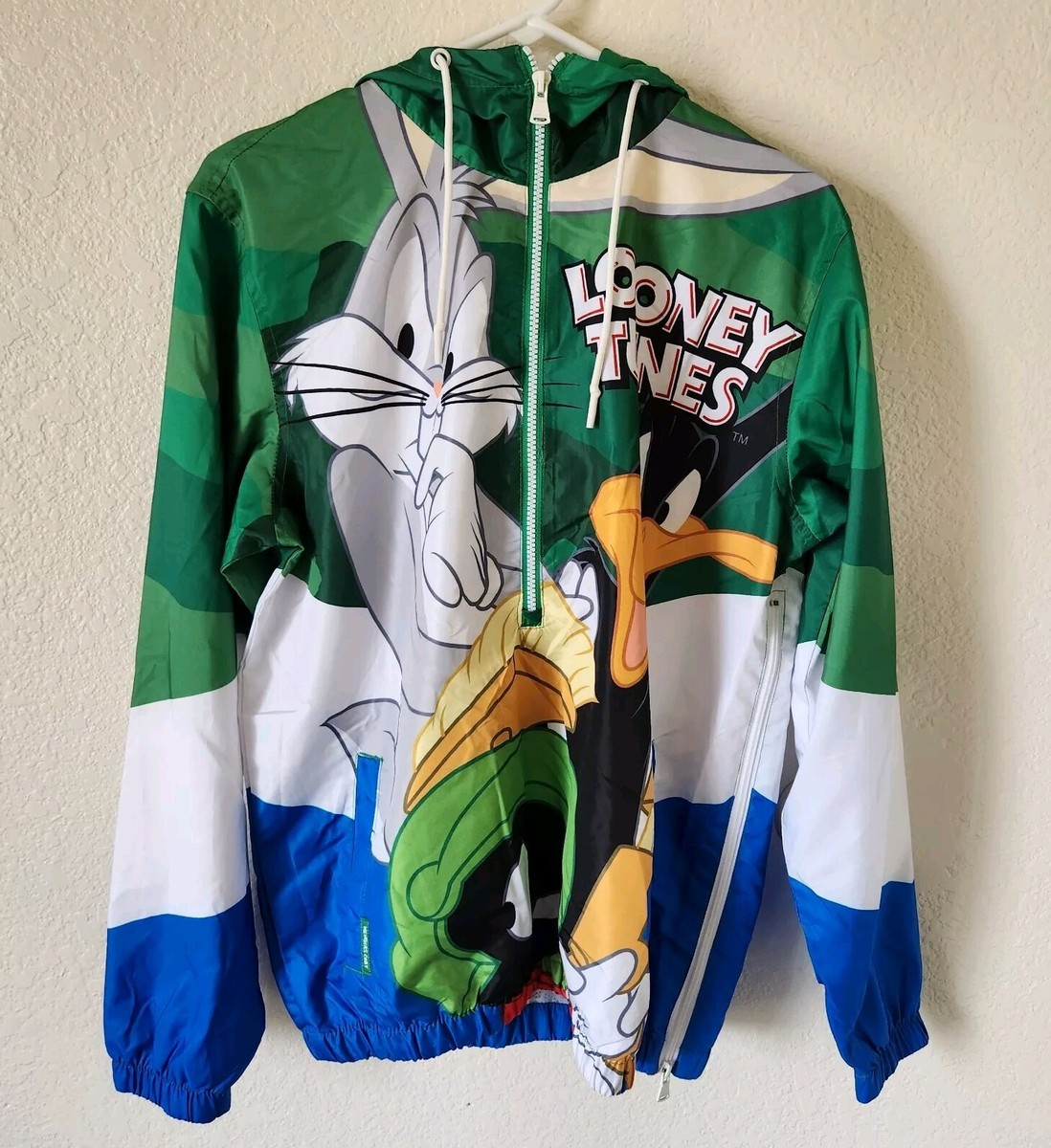 WAKA Members Only Looney Tunes Windbreaker Jacket Sz Small Bugs