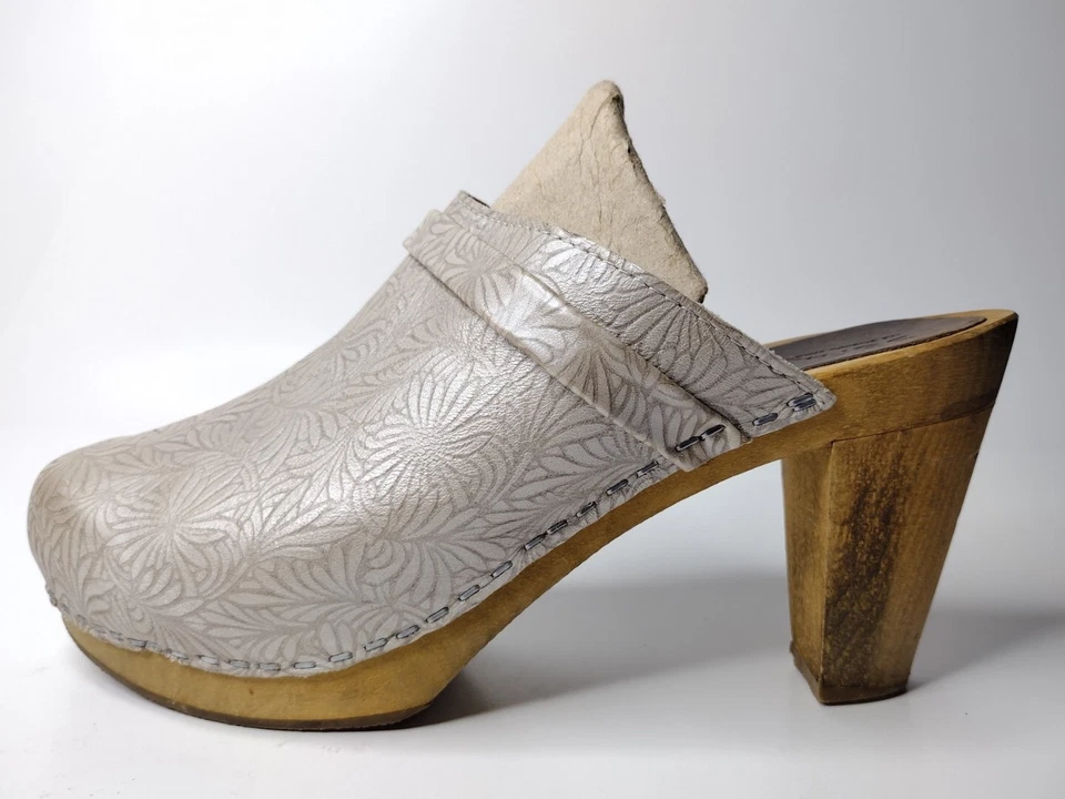 Sanita Merle Plateau Clog Womens Size US 10.5-11 EU42 Leather Wood Tan - Image 4 of 4