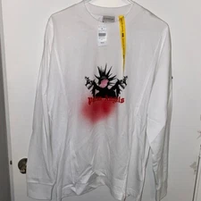 NWT 8 Moncler Palm Angels Mind Control Graphic Longsleeve Shirt, Size Medium