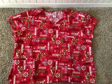 RUDOLPH THE RED NOSED REINDEER V-NECK CHRISTMAS SCRUB TOP WO 3XL QUICK SHIP
