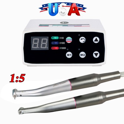 Dental NSK Style Brushless LED Electric Micro Motor/ 1:5 Contra Angle Handpiece