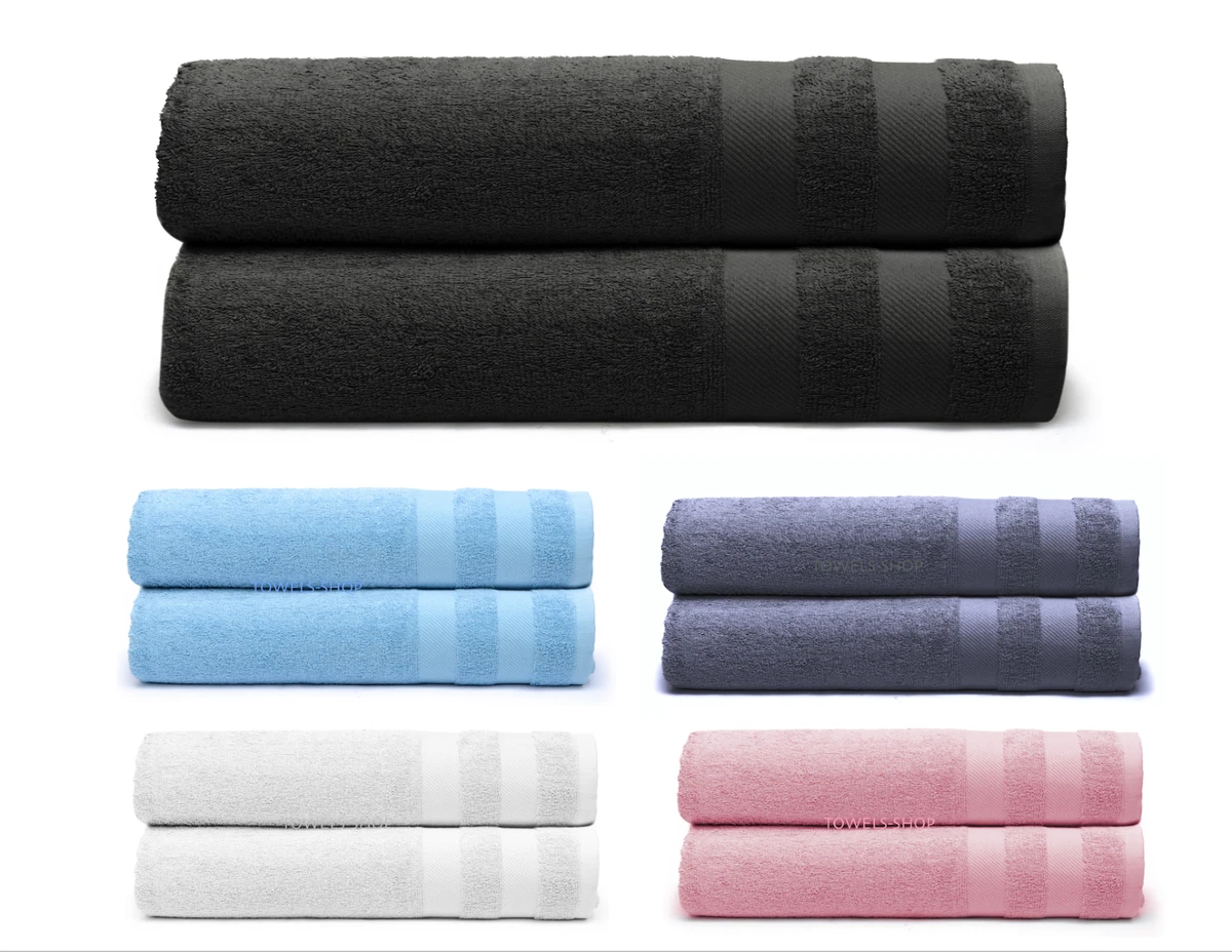 2 Extra Large Bath Sheets Towels Bale Set 100% Cotton 600 GSM Soft 90 X  190cm