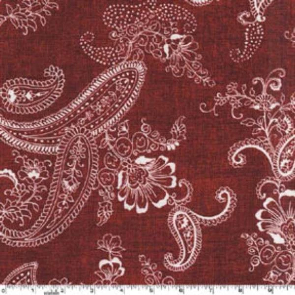 Fat Quarter Pristine Paisley Rouge Cotton Quilting Fabric Michael Miller