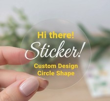 Transparent clear Custom stickers - Your Logo, Text, Name, 1.5-5 inch, Qty 100