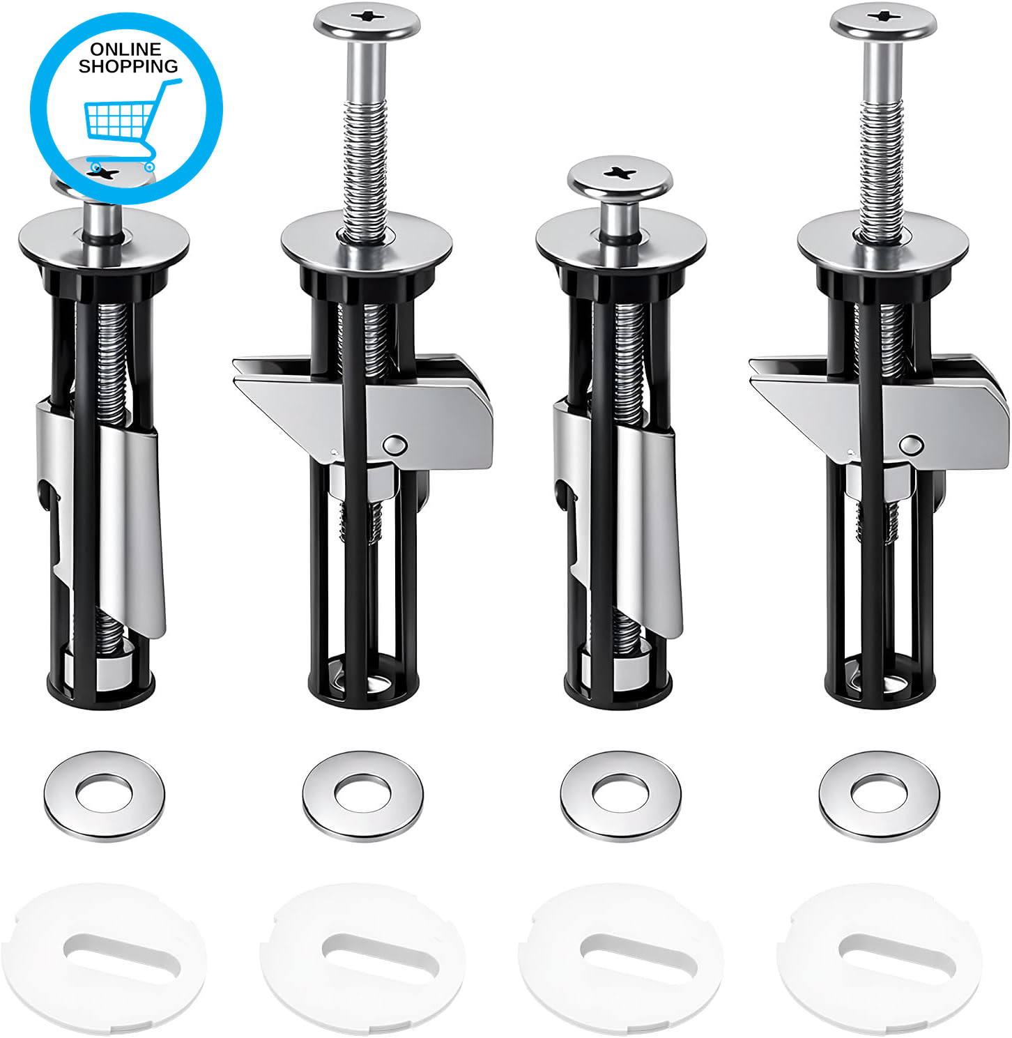 Toilet Seat Bolts 4Pcs Toilet Seat Fastener Bolt Kit, Extra Long Expansion Screw