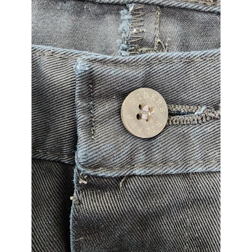 Calça Vintage Anos 90 Riders Casual Cintura Alta Perna Cônica Tamanho 12M Algodão Preto  - Imagem 2 de 4