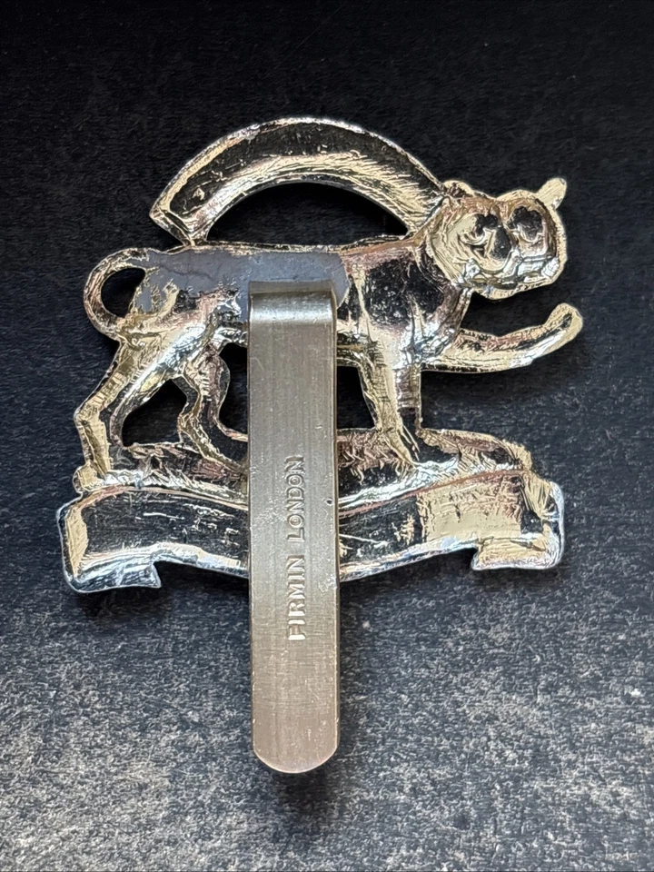 Royal Leicestershire Regiment British Army Staybright, Anodised, Cap Badge. - Image 2 of 2