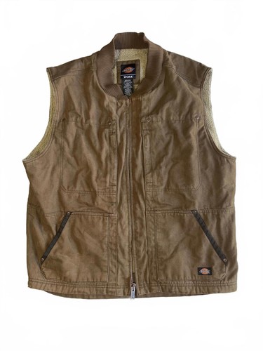 Dickies Work Brown Sherpa Lined Vest XL