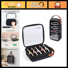 Travel Sunglasses Organizer Case for Multiple Pairs, Adjustable Slot, Clear Stor
