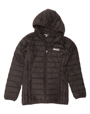 Ellesse wattierte Damenjacke mit Kapuze UK 10 Small schwarz Polyester ZC15