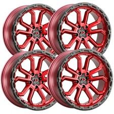 Set Of 4 Vision 405 Korupt 17x8 5x108 30mm Red Wheels Rims 17 Inch
