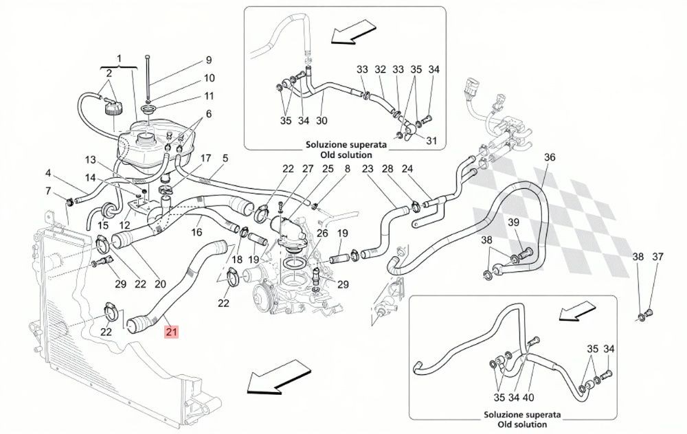 Maserati GranTurismo 2008-2016 Radiator hose