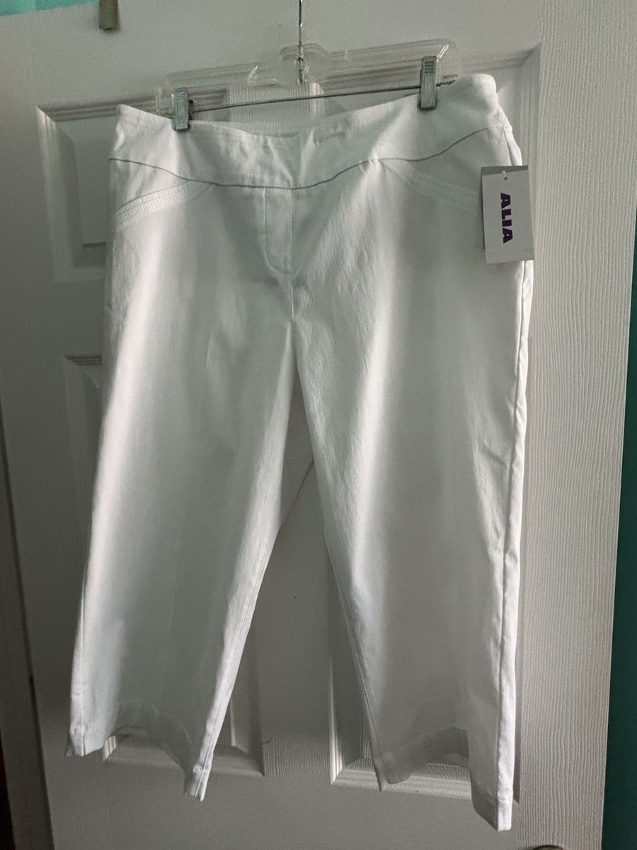 Plus Size Alia Womens Denim Tech Stretch Pull On Pants Allison