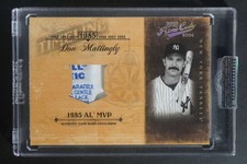 2004 Playoff Prime Cuts Don Mattingly Timeline Material Laundry Tag 1/1 DZ2344