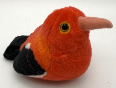 Wild Republic Audubon Birds I iwi Hawaiian Red Bird Plush Toy w/ Sound - Works!