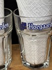 Hoegaarden Belgian Set of 2 Heavy Hexagon Beer Drinking Pint Glasses .33L 17oz — photo 5
