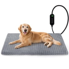 Cat Heating Pad, Waterproof Heated Dog Bed with Large : 35"x24", Gray