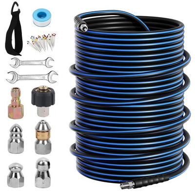#ad Sewer Jetter Kit for Pressure Washer 5800PSI Drain Cleaner Hose 1 4 Inch NPT $83.88