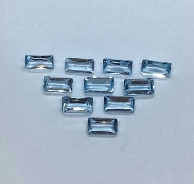 Natural Sky Blue Topaz Baguette Cut Faceted AAA Loose Gemstone Assorted Jewelry