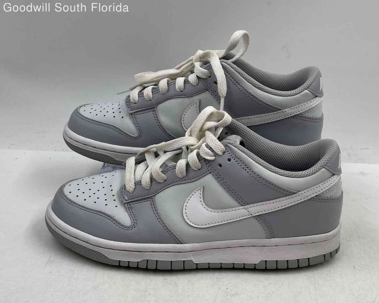 Authentic Nike Kids Dunk Low DH9765-001 Gray Lace-Up Sneaker Shoes Size 5.5