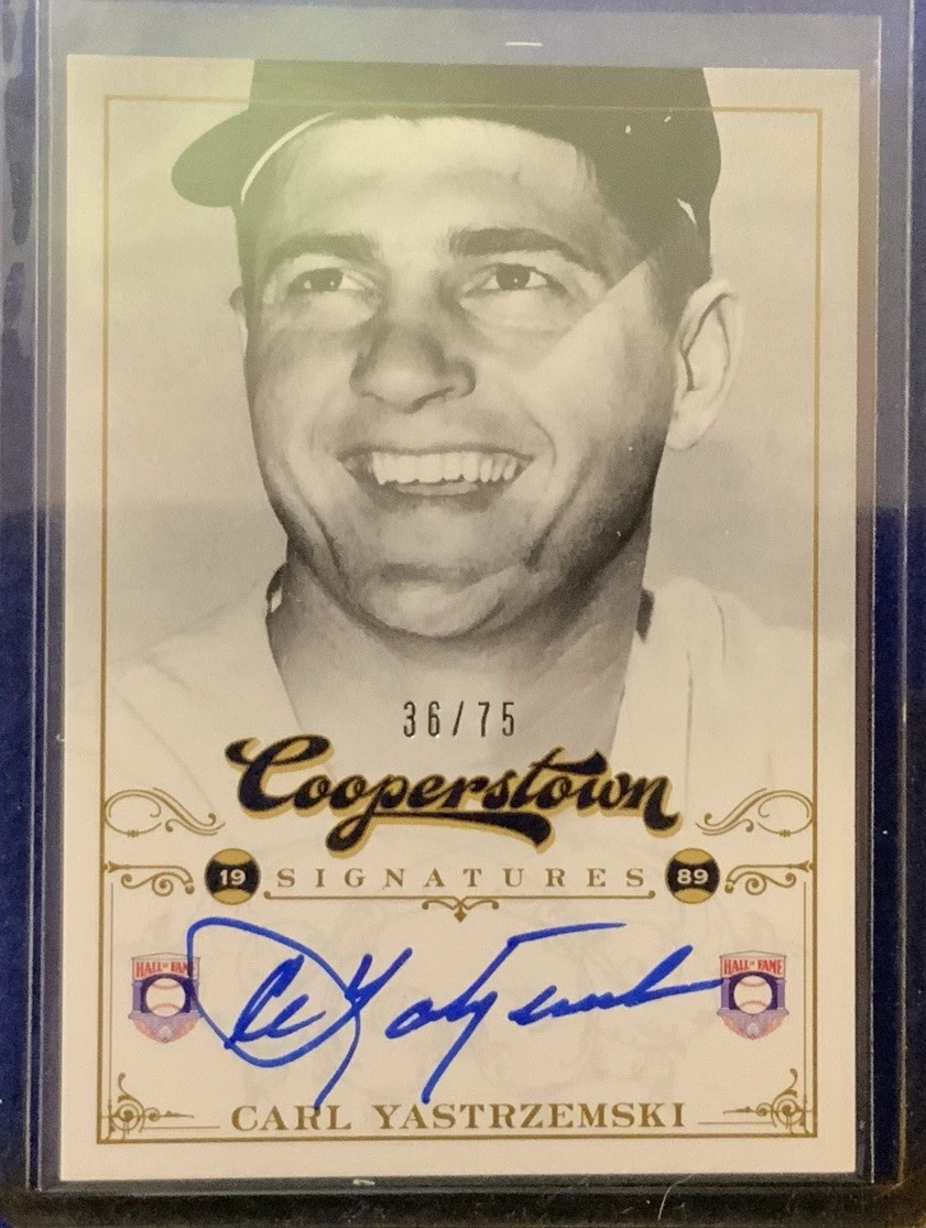 Carl Yastrzemski Autographed Baseball Sports Trading Cards for