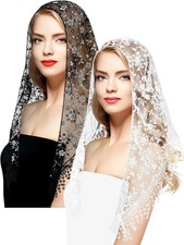 2 Pcs Mass Veil Triangle Mantilla Cathedral Head Covering Chapel Veil Latin Scar