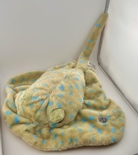 1994 The Petting Zoo Beige w/ Blue Spots Stingray Soft Plush Stuffed Animal Toy