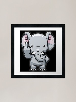 Elefant Finger 1 gerahmter Kunstdruck gerahmt Wandbild Poster Leinwanddruck Bild