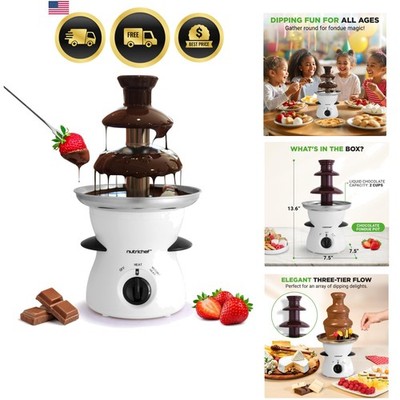 3 Tier Chocolate Fondue Fountain - Electric Stainless Chocolate Dipping Warme...