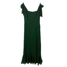 LULUS Love Me Forever Square Neck Maxi Dress S Emerald Green High Slit NWT B13