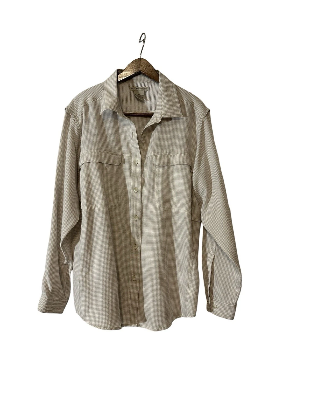 Exofficio Air Strip Long Sleeve Shirt Mens XL Plaid Hiking Outdoors Button Up