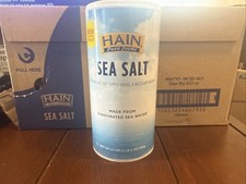 Hain Pure Foods Sea Salt, 21 Ounces 8 PACK Factory Case Exp: 02/2028