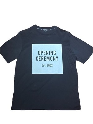 Opening Ceremony T Shirt Mens Medium Black Graphic Logo Est 2002 Streetwear
