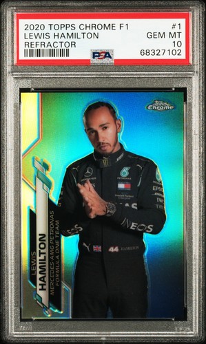 LEWIS HAMILTON PSA 10 2020 TOPPS CHROME FORMULA 1 F1 #1 REFRACTOR SP KARDASHIAN