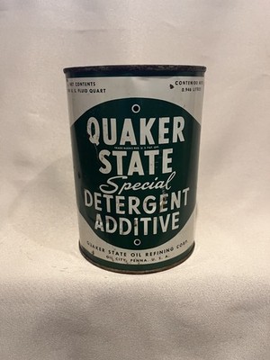 Vintage Quaker State Special Detergent Additive 1 Quart Oil Can