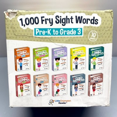 1000 Fry Sight Words Flashcards 10-Pack Little Champion Reader Pre-K to Grade 3