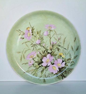 Große Schüssel Aus Steingut Creil & Montereau B & Cie Dekor Blumen Signiert