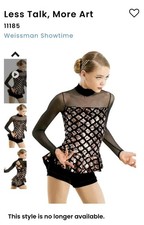 Weissman Dance Costume XXLC Child Rose Gold Black Sequin 11185